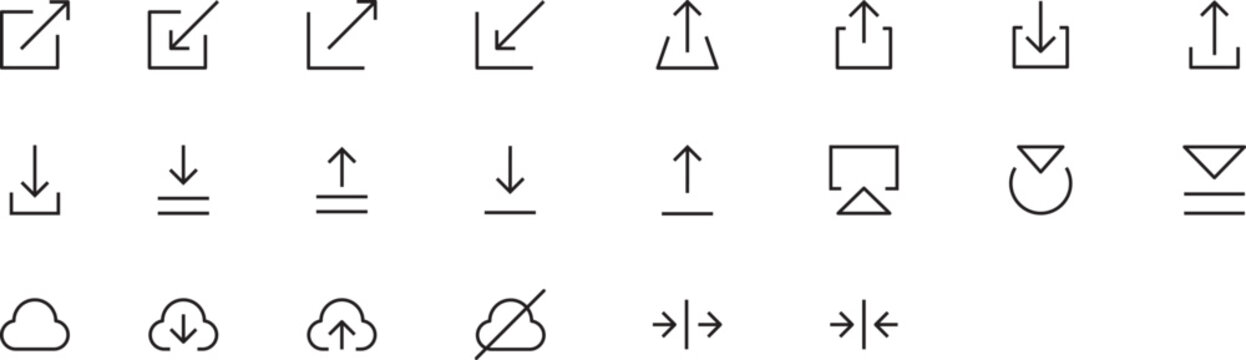 Data Import Export Icon Set Vector Stock Vector