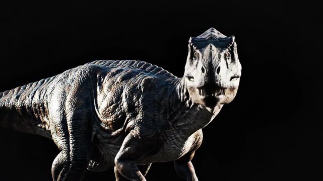 Dinosaur Standing in Dark Isolated Studio Lighting for 3d Animation