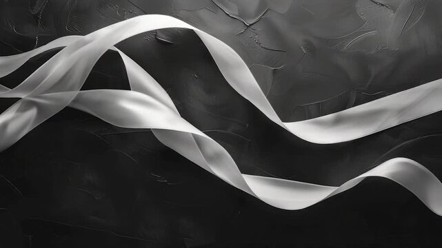 Video A simple white ribbon against a black background