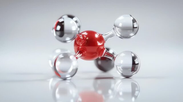 Molecular Structure Forming in Clear Glass Spheres in Studio Lighting