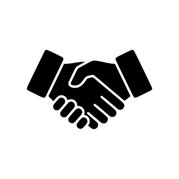 Minimal corporate handshake icon with simple hands gesture. Clean flat SVG design ideal for business agreements, partnerships, contracts, and collaboration concepts.