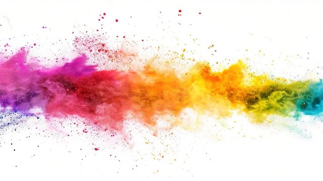 Video A vibrant and playful powder cloud on a white background, perfect for s, designs, or backgrounds