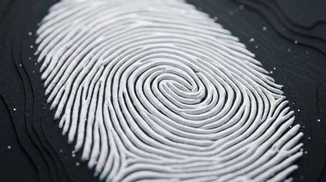Close-Up of a Fingerprint Design Fingerprint Close-Up Design White Black Background Texture Security. Concept featuring fingerprint, close-up, design, white, black background for professional comme...