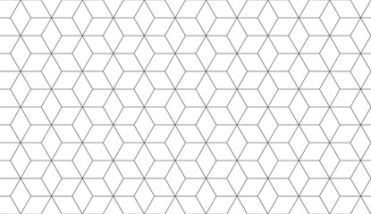 Thin line hexagon geometric pattern minimal white background © magr80