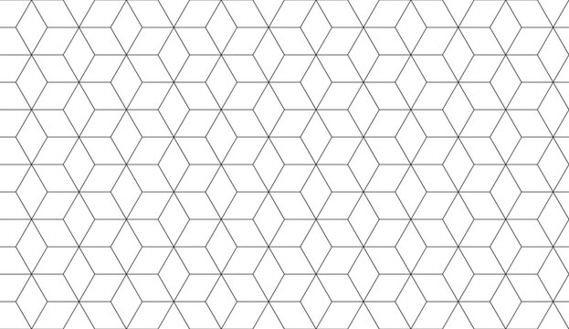 Thin line hexagon geometric pattern minimal white background