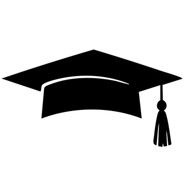 Graduation cap clip art design on plain white transparent isolated background for card, shirt, hoodie, sweatshirt, apparel, tag, mug, icon, poster or badge
