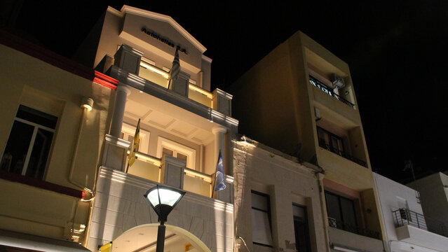 buildings in heraklion in crete in greece 