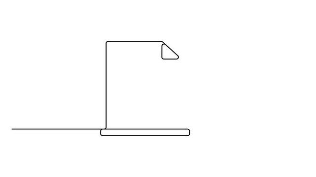 Animated self drawing Continuous one line drawing of Minimalist paper corner, folded edge, simple line art, gray illustration, design element