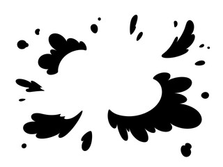 Naklejka premium 斜め上から見た水の爆発のイラスト素材_シルエット