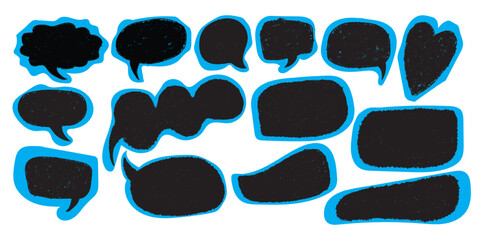 Hand-drawn comic boom cartoon and wow bomb pow bang text with pop effect set. Hand-drawn paper cut collage with crayon doodle line brush texture © Yahooarif