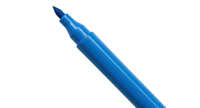 Bold blue marker with angled tip provides rich color application, essential for creative projects, presentations, and detailed artistic work with smooth lines.