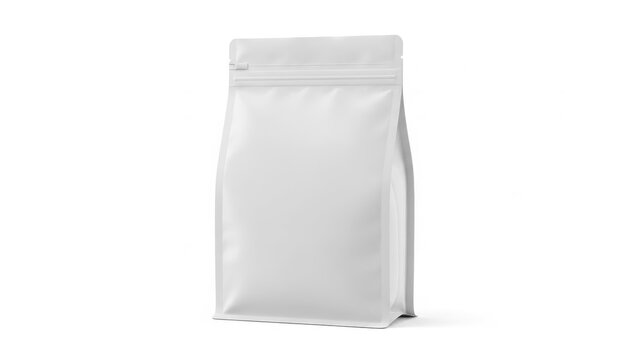 Empty white stand-up pouch