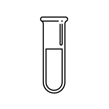 Simple line drawing of a test tube a common laboratory glassware item
