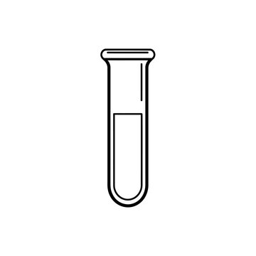 Simple line drawing of a laboratory test tube with liquid inside