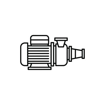Simple line drawing of an electric motor with a cylindrical shape