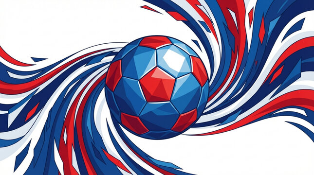 Soccer Ball in Motion Fast Speed.