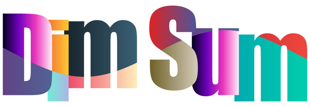 Colorful Gradient Text Logo Design Featuring Dim Sum Typography Style