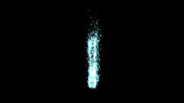 Water bubbles exclamation mark animation on transparent background

Blue water bubbles forming exclamation mark animation isolated with alpha channel for compositing
