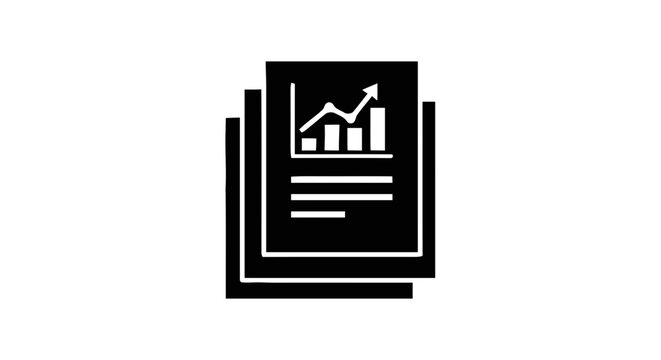 Vector illustration&nbsp;of business report icon with bar chart and growth arrow on a transparent background