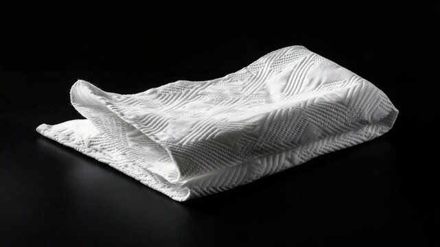 Video A simple and elegant of a folded white cloth placed on a black background, great for use in designs that require contrast