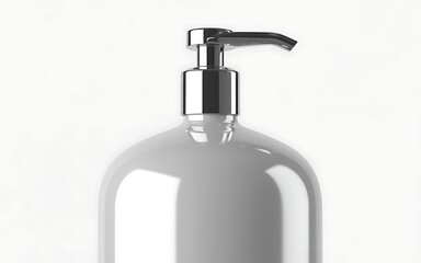 Obraz premium Close-up of a white liquid soap dispenser pump bottle