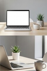 Fototapeta premium laptop in office