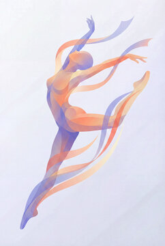 silhouette of a woman jumping in a dance