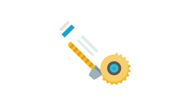 Vector Illustration of a Rotary Cutter for Fabric Crafting