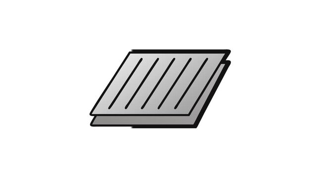 Two overlapping metal sheets with parallel groove pattern isolated