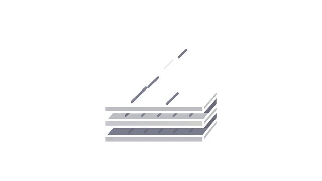 Stacked Silver Sheets Flat Design Isometric Stock Illustration