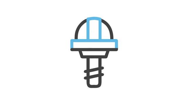 Stylized icon of a screw with a circular head
