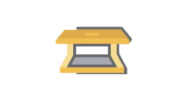 Stylized yellow and gray flatbed scanner icon illustration