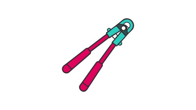 Wire cutter tool in flat style on White Background