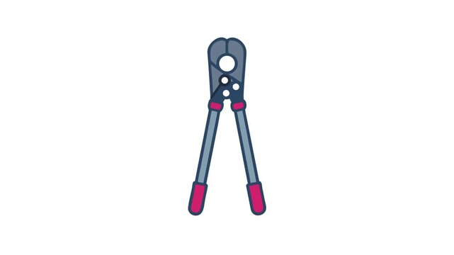 Stylized bolt cutter tool illustration on a White Background