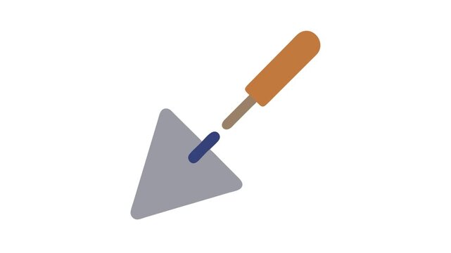 Simple trowel illustration on White Background, design and tools