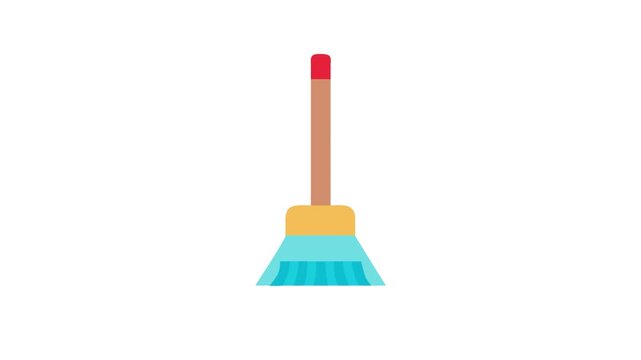 Illustration of a classic household broom on White Background