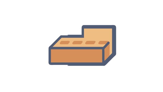 Isolated illustration of a single brick on a black backdrop
