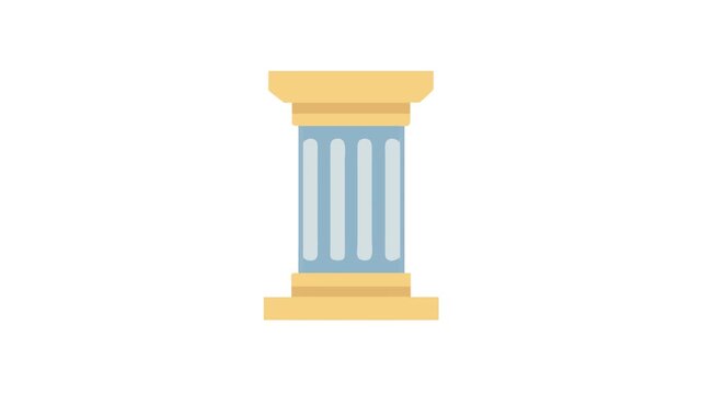 Simplified illustration of classical doric column in a black space