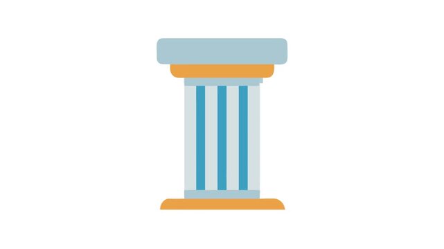 Single architectural column illustration on a White Background