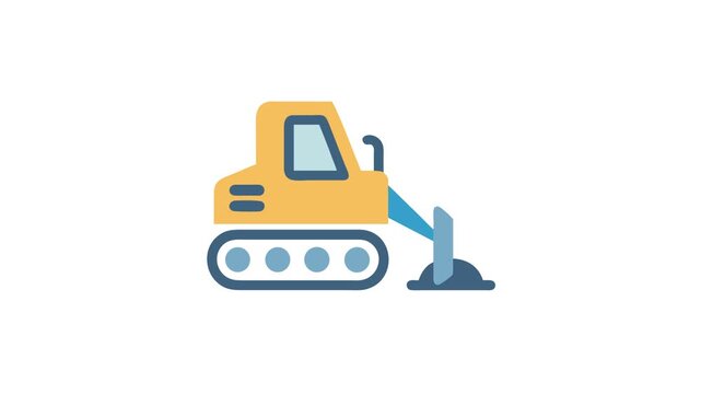 Modern skid steer loader construction equipment machinery icon illustration
