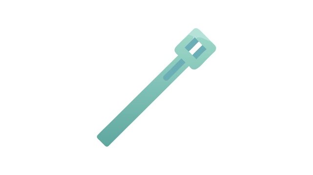 Illustration of a single light blue zip tie fastener