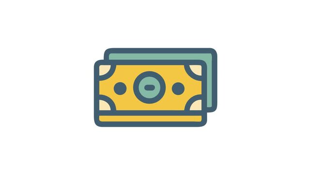 Stack of currency or money illustration in minimalist style