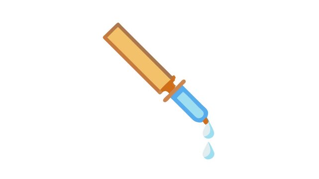 Stylized liquid dropper with two falling drops illustration