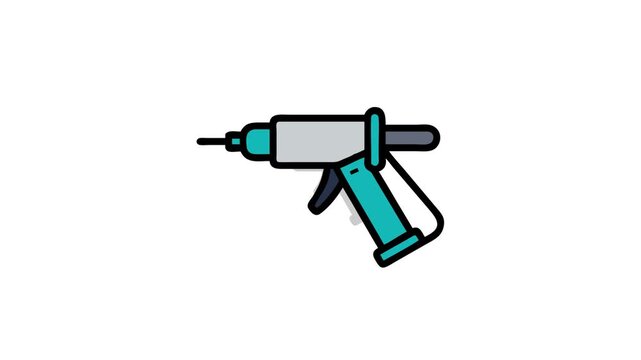 Minimalistic depiction of a caulking gun on a White Background