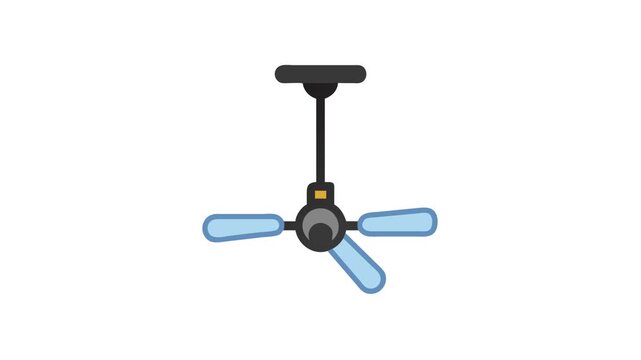 Ceiling fan icon in flat design on White backdrop