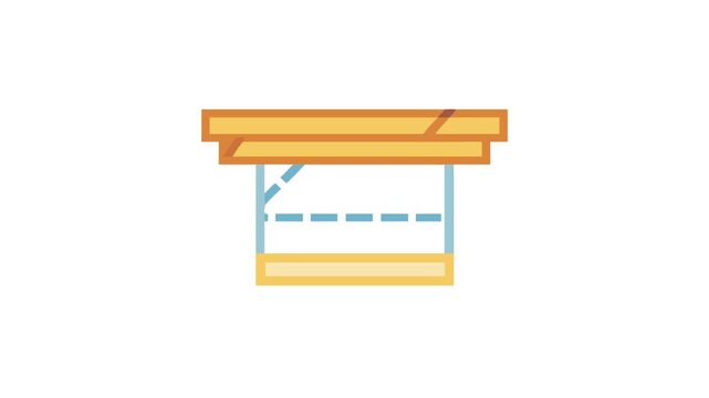 Graphic image of a concession stand in flat style