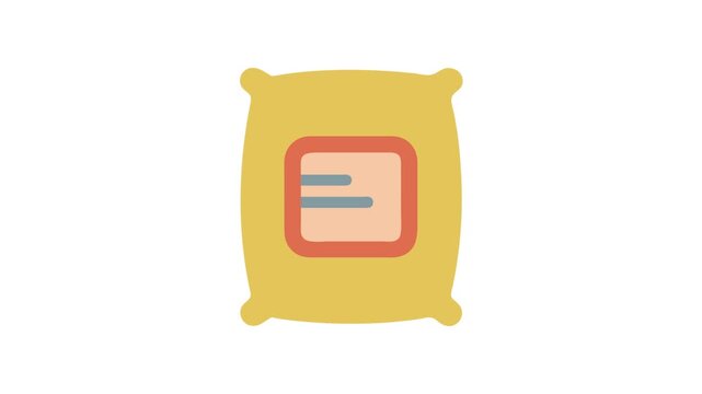 Cartoon bag of flour or sugar sack illustration