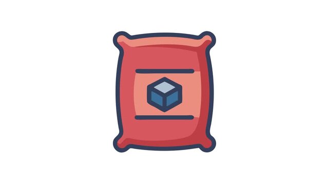 Red bag with blue cube in the center vector