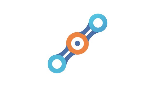 Abstract graphic chain link design with flat color scheme