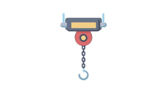 Digital illustration of a hanging weight scale with chain